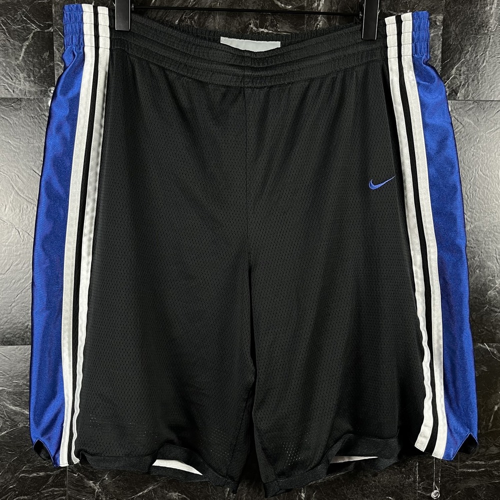 Nike Men's Black Vtg Silver Striped Shorts Fits XL